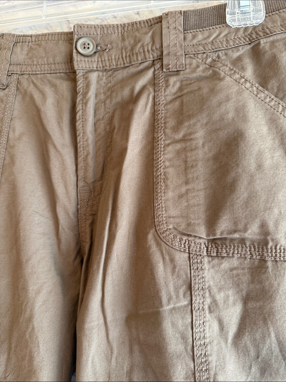 St. John's Bay Women's Brown Cargo Shorts - Picture 3 of 8